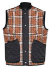 Men's Quilted Check Vest Brown - BURBERRY - BALAAN 2