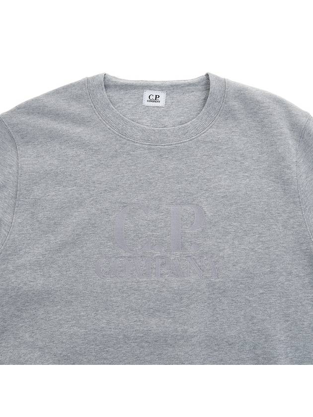 Diagonal Fleece Tonal Logo Sweatshirt Grey - CP COMPANY - BALAAN 4