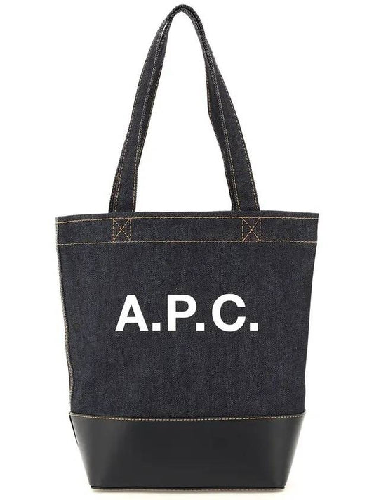 Logo Denim Axel Small Tote Bag Navy - A.P.C. - BALAAN 1