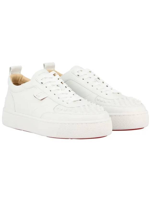 Happyrui Spikes Leather Low Top Sneakers White - CHRISTIAN LOUBOUTIN - BALAAN 4