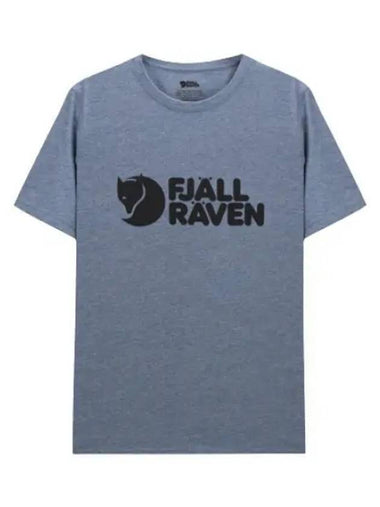 Men s Logo T Shirt Uncle Blue Melange Short Sleeve Tee - FJALL RAVEN - BALAAN 1