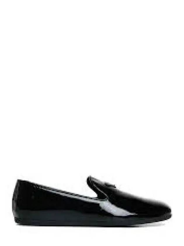 Triangle Logo Enamel Loafers Black - PRADA - BALAAN 2