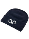 signature V logo wool beanie - VALENTINO - BALAAN.