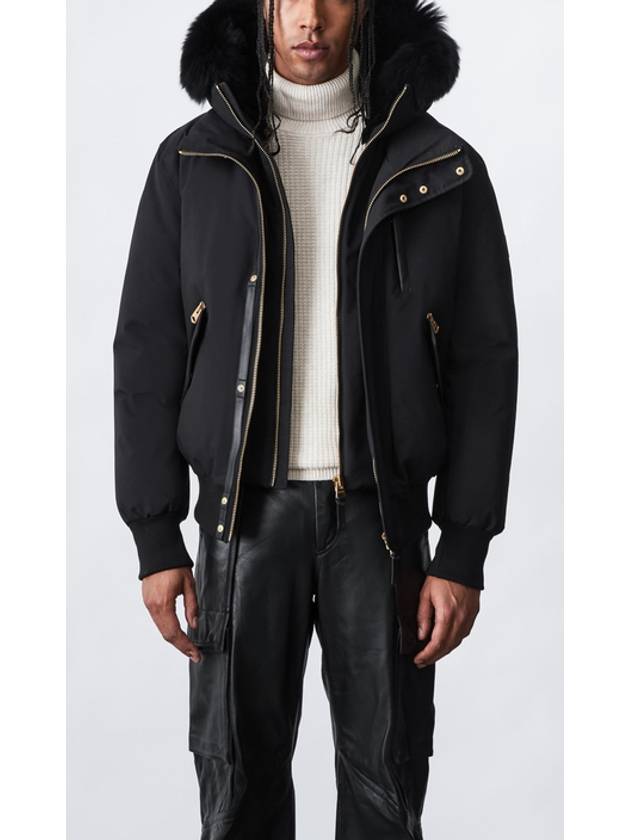 Dixon Nordic Tech Down Blue Fur Bomber Jacket Black Gold - MACKAGE - BALAAN 7