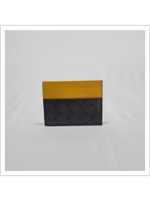 Intrecciato Two-Tone Card Wallet Yellow - BOTTEGA VENETA - BALAAN 2