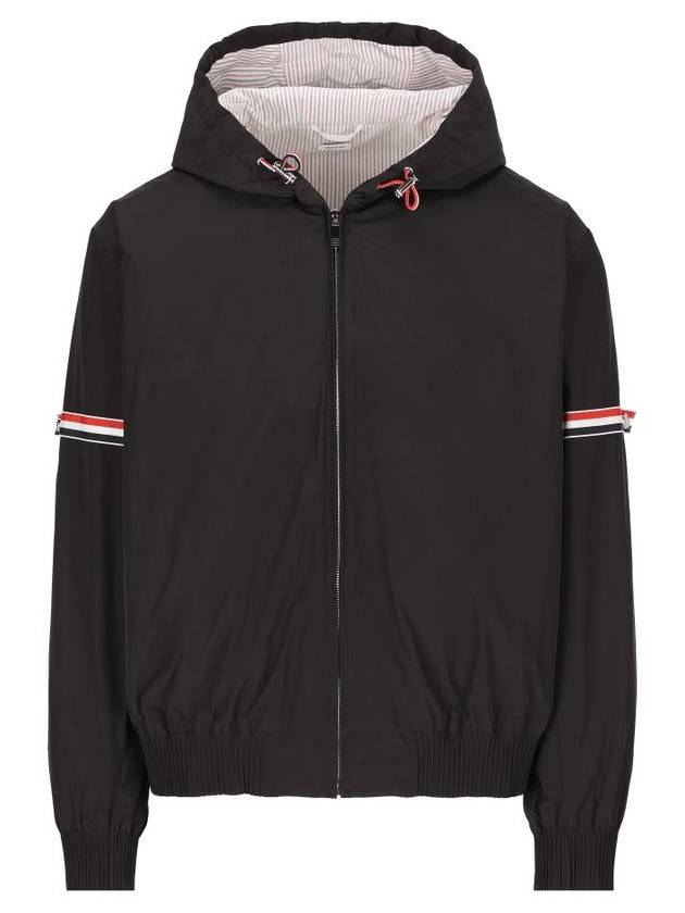 Armbands Nylon Tech Hooded Jacket Black - THOM BROWNE - BALAAN 1