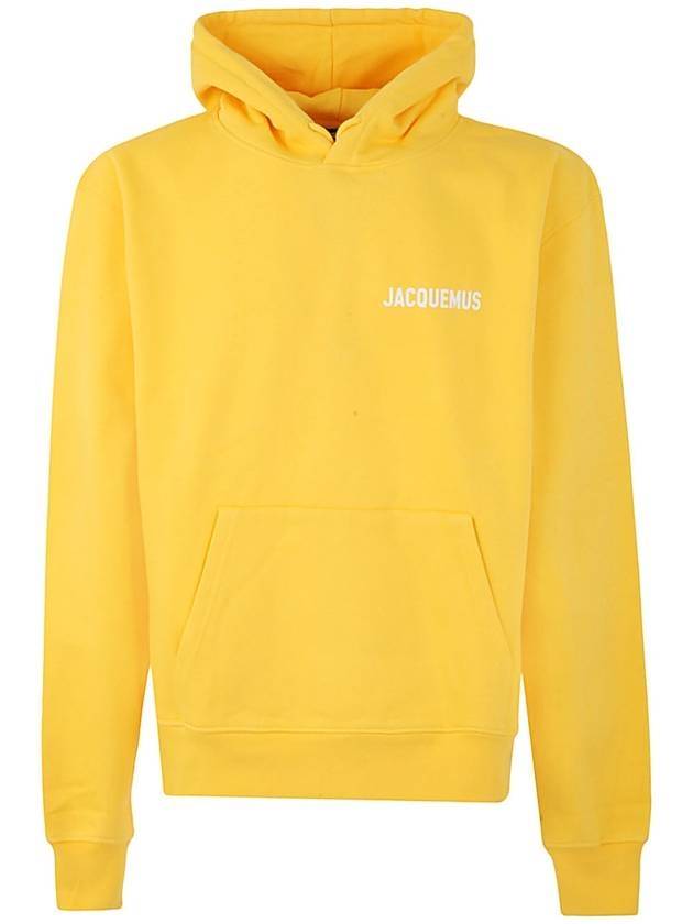 Chest Logo Print Classic Fit Cotton Hoodie Yellow - JACQUEMUS - BALAAN 1