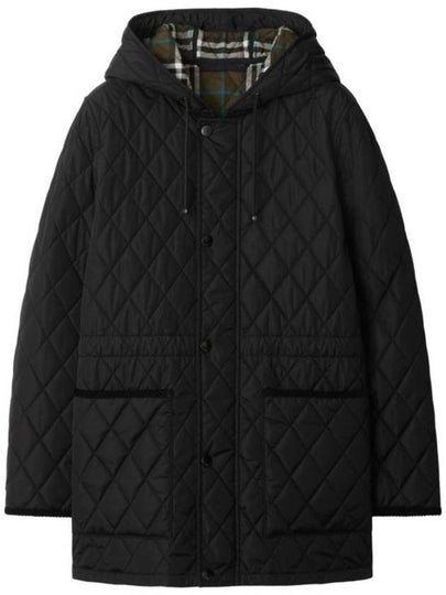 Hooded Quilted Parka Black - BURBERRY - BALAAN 2