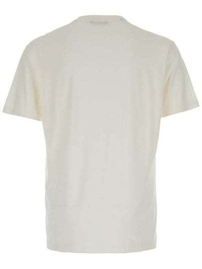 White Crewneck T-Shirt With Tf Embroidery In Lyocell And Cotton Blend Man - TOM FORD - BALAAN 2