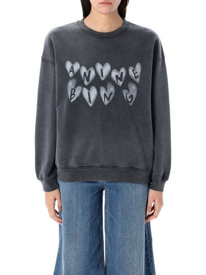 Spencer Heart Sweatshirt Washed Black - ANINE BING - BALAAN 2