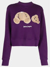 Bear Patch Crew Neck Sweatshirt Purple - PALM ANGELS - BALAAN 2