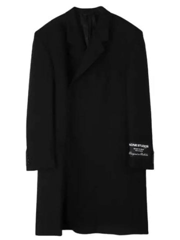 logo patch wool coat - ACNE STUDIOS - BALAAN 1