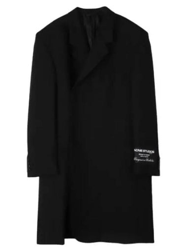 logo patch wool coat - ACNE STUDIOS - BALAAN 1