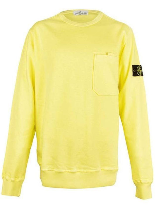 Wappen Patch Stretch Pocket Cotton Sweatshirt Lemon - STONE ISLAND - BALAAN 1