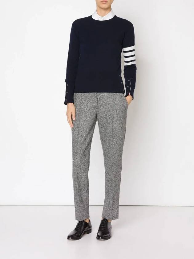 Women's 4 Bar Classic Cashmere Pullover Knit Top Navy - THOM BROWNE - BALAAN.