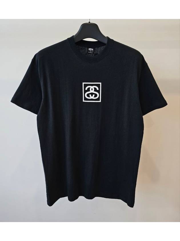 Square Logo Short Sleeve T-Shirt Black - STUSSY - BALAAN 2