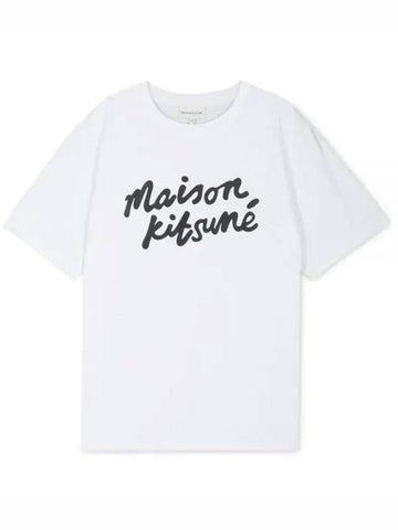 Men s Logo White Short Sleeve T Shirt MM00101KJ0118 WB 1156404 - MAISON KITSUNE - BALAAN 1