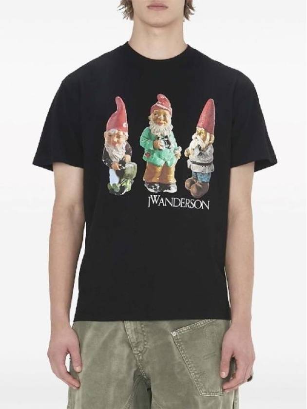 Gnome Trio Print Short Sleeve T Shirt Black - JW ANDERSON - BALAAN 3