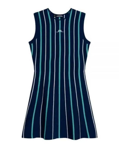 Women's Kijana Knit Golf Short Dress Estate Blue - J.LINDEBERG - BALAAN 2