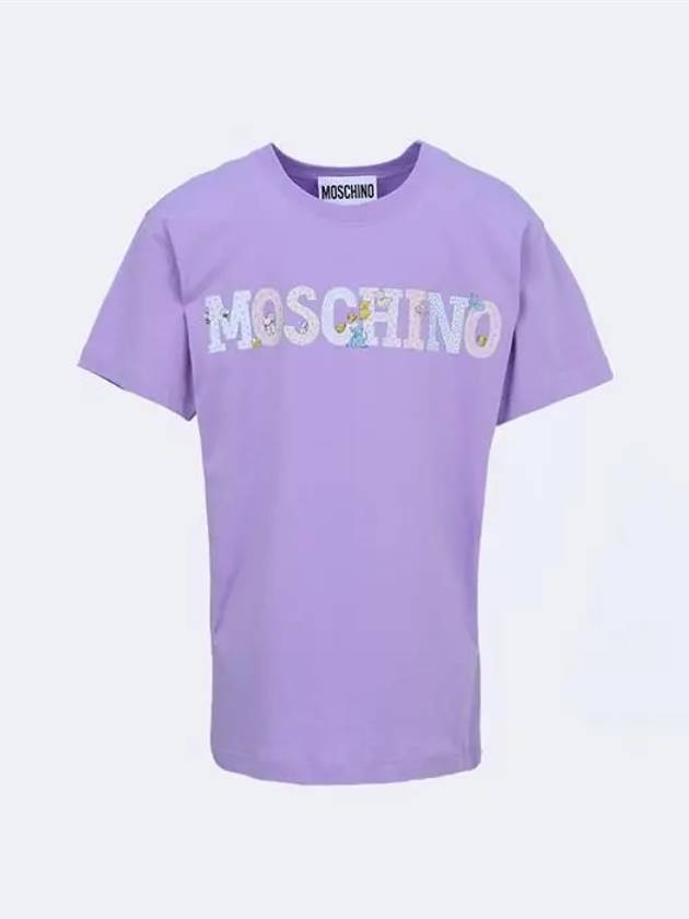 Animal Logo Round Tee Purple A07090441 5264 - MOSCHINO - BALAAN 1