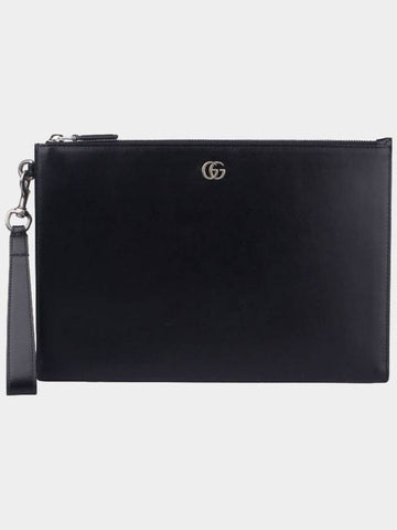 Marmont Strap Clutch Bag Black Metal Silver 475317 - GUCCI - BALAAN 1