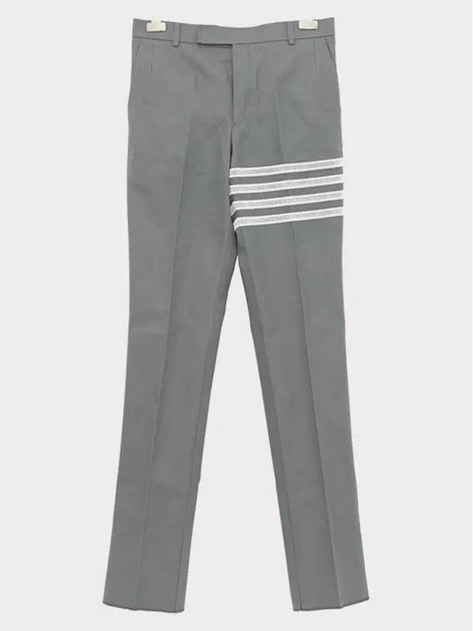 Diagonal Unconstructed Straight Pants Grey - THOM BROWNE - BALAAN 2