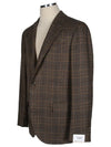 JR232K Brown Cashmere Check Jacket - CARUSO - BALAAN 3