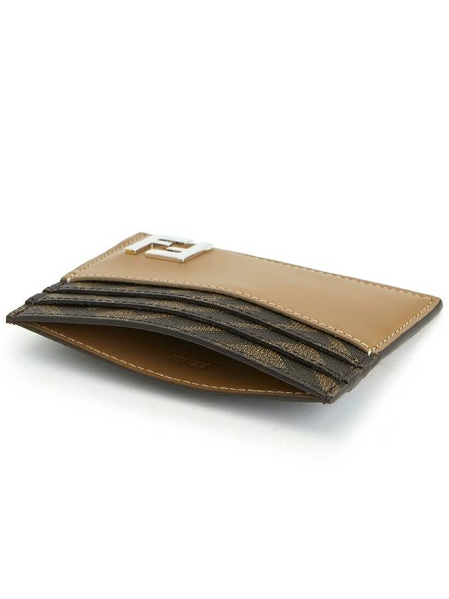 FF square leather card wallet beige - FENDI - BALAAN 5