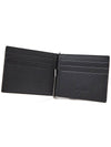 Textured Classic Leather Money Clip Half Wallet Black - SAINT LAURENT - BALAAN 4