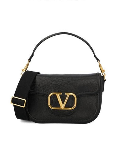 V Logo Shoulder Bag Black - VALENTINO - BALAAN 1