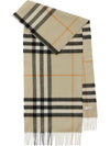 Check Cashmere Scarf Light Sage - BURBERRY - BALAAN 3