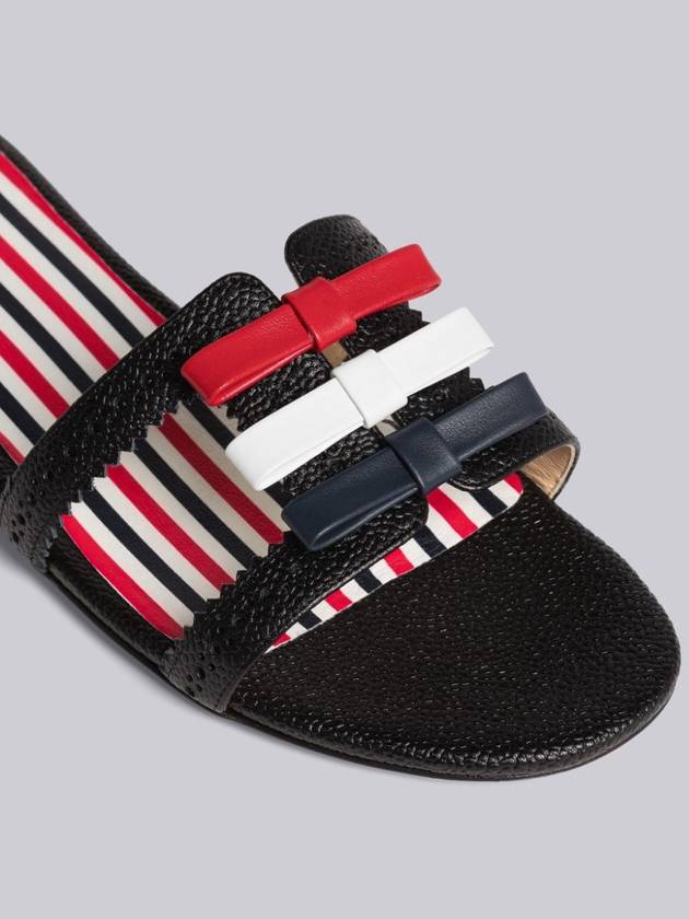 Pebble Grain Bow Brogue Slide Sandals Black - THOM BROWNE - BALAAN 6