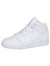 Kids Adult Sneakers Air Jordan 1 Mid Triple White 554725 130 - NIKE - BALAAN 8