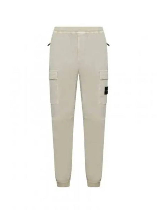 Stretch Cotton Cargo Straight Pants White - STONE ISLAND - BALAAN 2