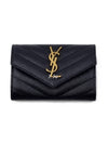 Monogram Envelope Small Half Wallet Black Gold - SAINT LAURENT - BALAAN 2