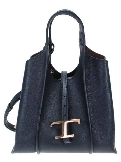 T Timeless Leather Shopping Mini Tote Bag Black - TOD'S - BALAAN 2