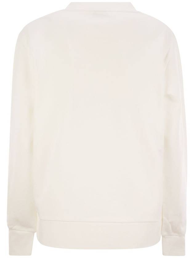 Crystal Logo Sweatshirt Off White - MONCLER - BALAAN 3