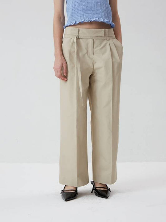 Cotton Wide Pintuck Pants CREAM - REAL ME ANOTHER ME - BALAAN 2