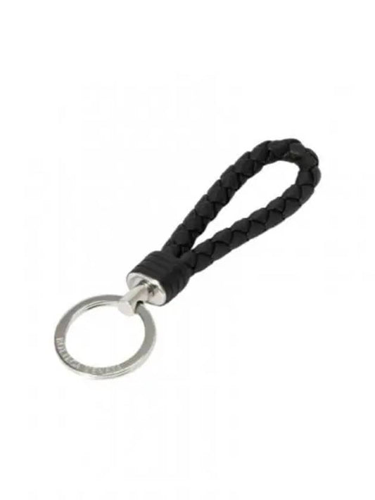 Intrecciato Leather Key Ring Black - BOTTEGA VENETA - BALAAN 2