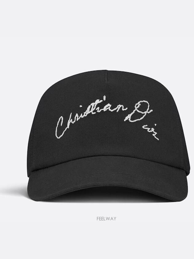 Handwritten Base Ball Cap Black - DIOR - BALAAN 3