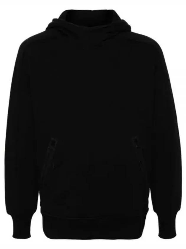 Diagonal Raised Fleece Goggle Hoodie Black - CP COMPANY - BALAAN 2