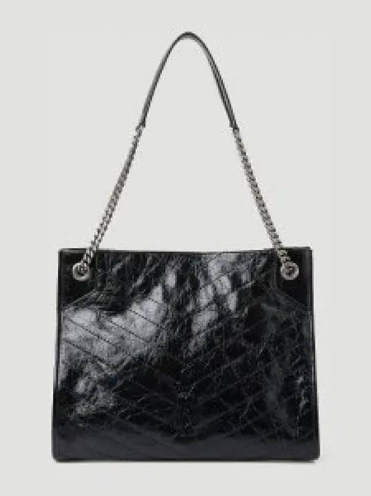 Niki Vintage Leather Shopping Tote Bag Black - SAINT LAURENT - BALAAN 2