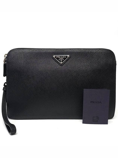 2VF056 Saffiano leather pouch bag clutch - PRADA - BALAAN 1