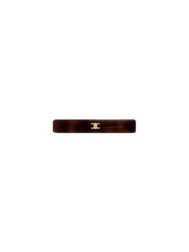 Triomphe Hair Clip Dark Havana - CELINE - BALAAN 3