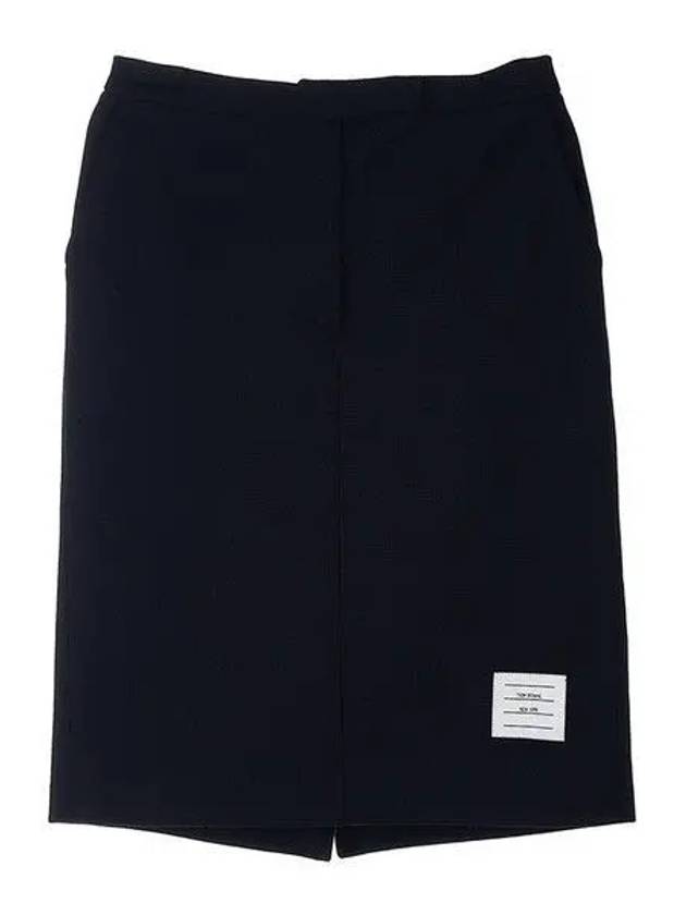 Milano Stitch Wool H Line Skirt Navy - THOM BROWNE - BALAAN 2