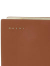 Small Book Logo Detail Leather Clutch Bag Brown - MARNI - BALAAN 8