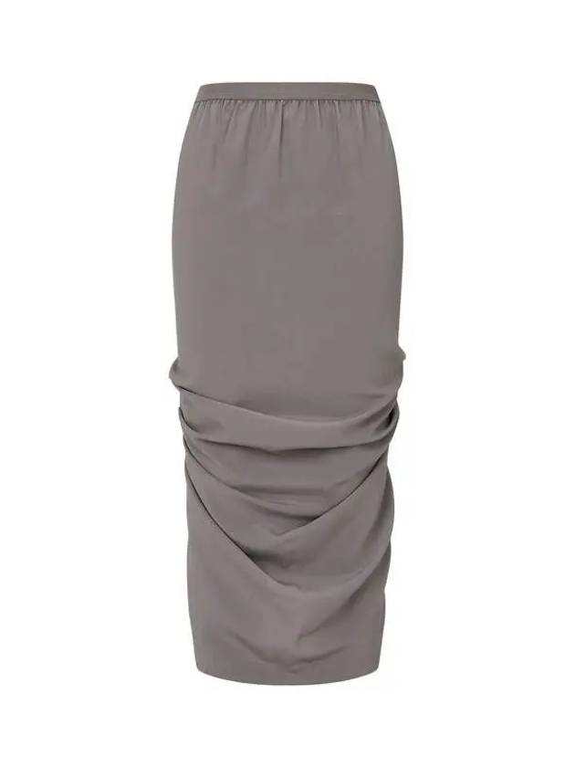 WOMEN Back Shirring Banding Skirt Dark Gray - RICK OWENS - BALAAN 1