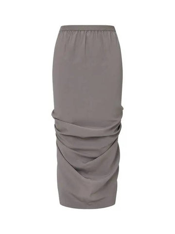 WOMEN Back Shirring Banding Skirt Dark Gray - RICK OWENS - BALAAN 1