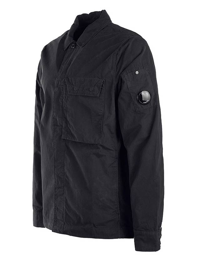 Lens Waffen Pocket Long Sleeve Shirt Black - CP COMPANY - BALAAN 3