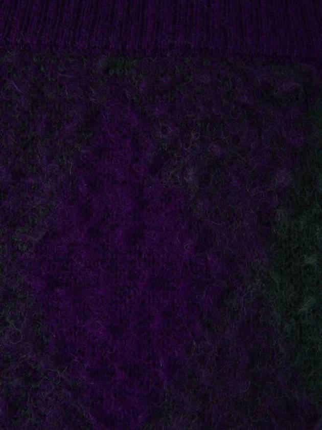 Argyle Wool A-Line Skirt Purple - BURBERRY - BALAAN 4